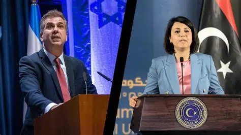 نجلا منقوش» وزیر خارجه لیبی در شهر رم پایتخت ایتالیا