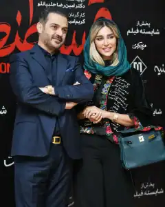 آناشید حسینی با چهره متفاوت با امینرضا چلبیانلو همسرش
